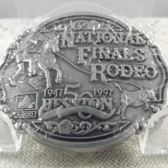 National Finals Rodeo 1997 Hesston Belt Buckle - Picture 1 of 7